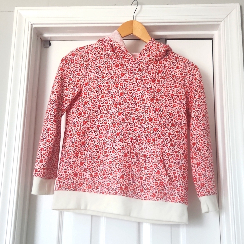 Red Floral Cat & Jack Pullover Hoodie Size L 10/12